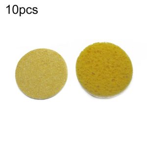 10pcs Soldering Iron Tin Remover Cleaning Cotton Wood Pulp Sponge, Spec: Thin Round 5.1cm