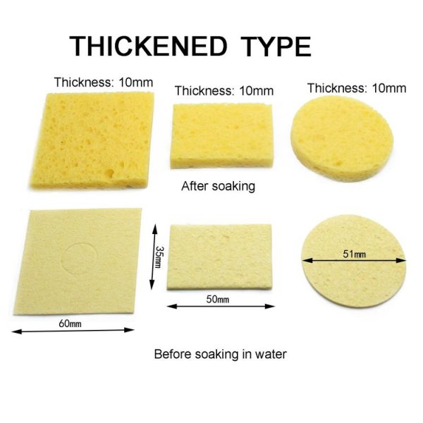 10pcs Soldering Iron Tin Remover Cleaning Cotton Wood Pulp Sponge, Spec: Thickened Rectangular 3.5x5cm - Image 2