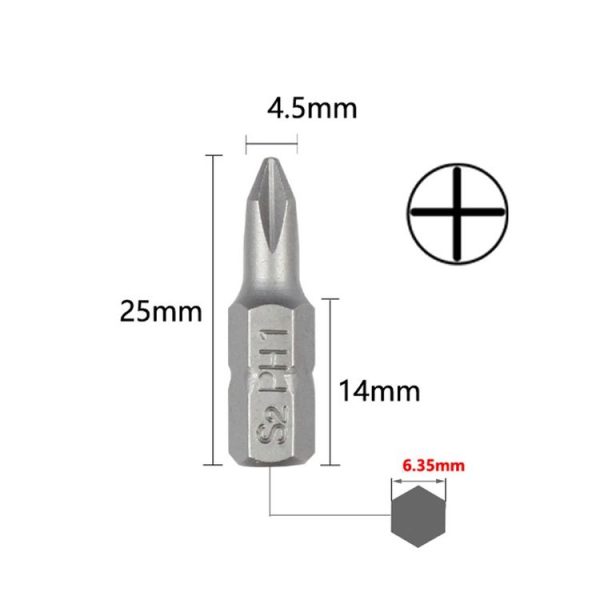 10pcs Electric Screwdriver Short Batch Head Strong Magnetic Driver Head, Series: Phillips PH1 - Image 2