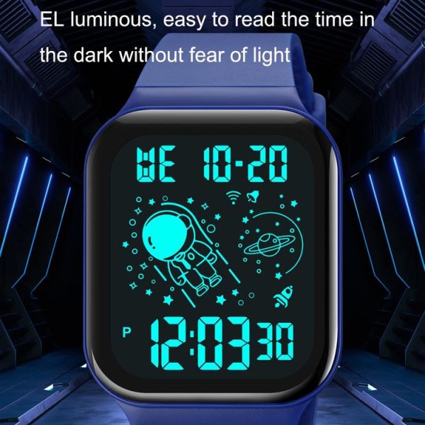 SKMEI 1863 Multifunctional Astronaut Student Digital Sports Square Watch (Blue White Machine) - Image 4