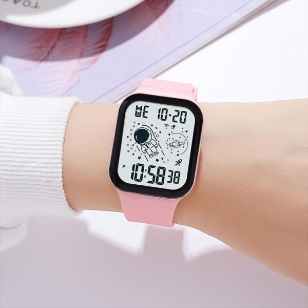 SKMEI 1863 Multifunctional Astronaut Student Digital Sports Square Watch (Blue White Machine) - Image 5