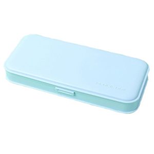 WJ-WJH-2 Plastic Compartment Large-capacity Shatter-resistant Flip-top Stationery Box (Blue)