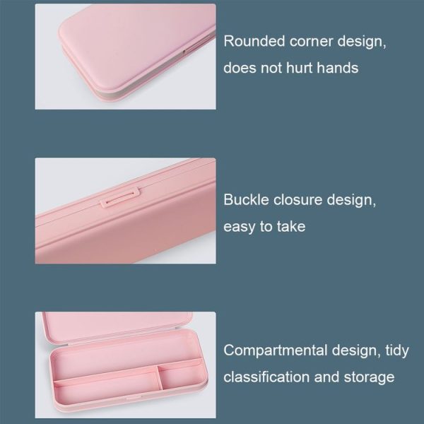 WJ-WJH-2 Plastic Compartment Large-capacity Shatter-resistant Flip-top Stationery Box (Blue) - Image 4
