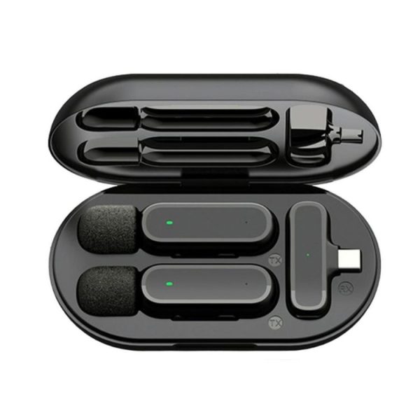 K63 One To Two Wireless Lavalier Microphone With Charging Box Noise Reduction Video Record Mic, Spec: Type-C Interface