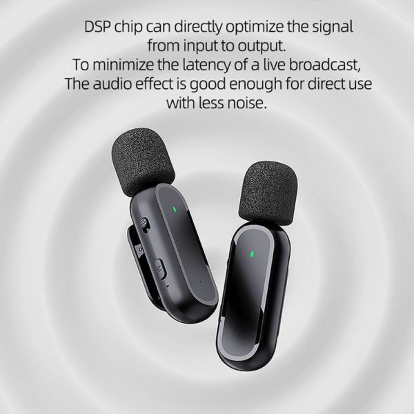 K61 One To One Wireless Lavalier Microphone With Charging Box Noise Reduction Video Record Mic, Spec: Type-C Interface - Image 2