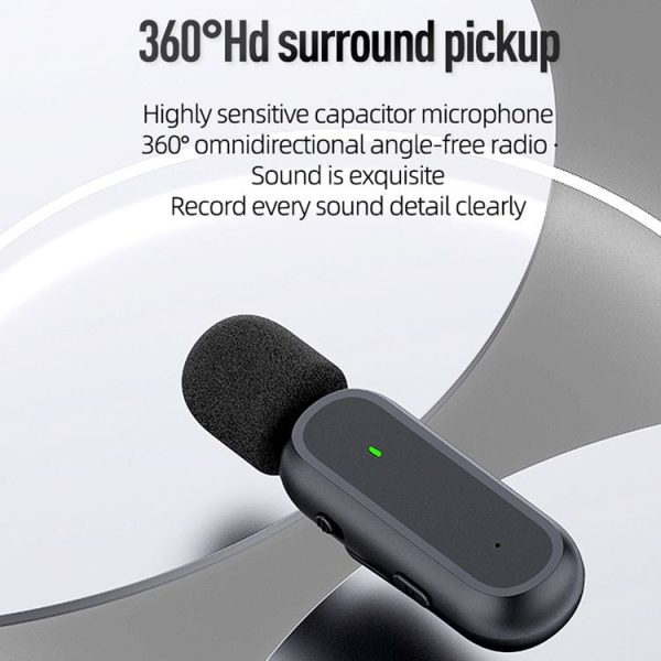 K61 One To One Wireless Lavalier Microphone With Charging Box Noise Reduction Video Record Mic, Spec: Type-C Interface - Image 3