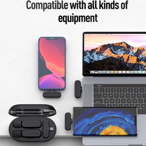 K61 One To One Wireless Lavalier Microphone With Charging Box Noise Reduction Video Record Mic, Spec: Type-C Interface - Image 6