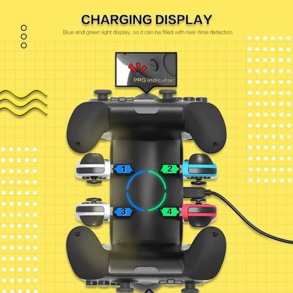 Nintendo Switch / Switch Pro SW168 6 in 1 Joycon Gamepad Holder Charger Handle Storage Bracket - Image 6