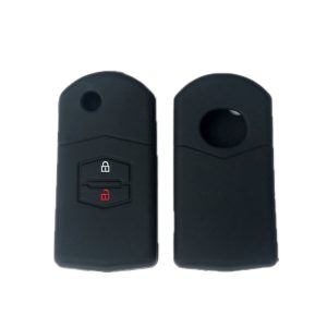 Mazda M6 / CX-5 2pcs Remote Control Folding 2 Button Silicone Case (Black)