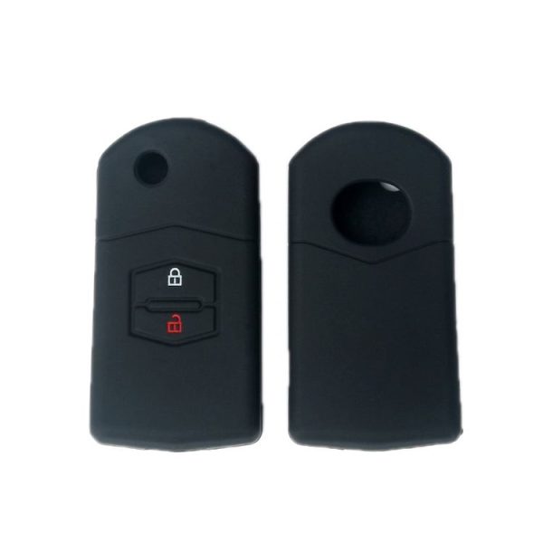Mazda M6 / CX-5 2pcs Remote Control Folding 2 Button Silicone Case (Black)