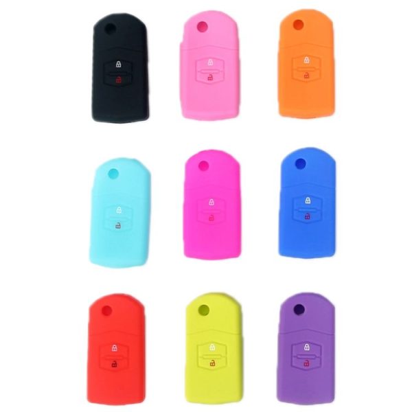 Mazda M6 / CX-5 2pcs Remote Control Folding 2 Button Silicone Case (Black) - Image 2