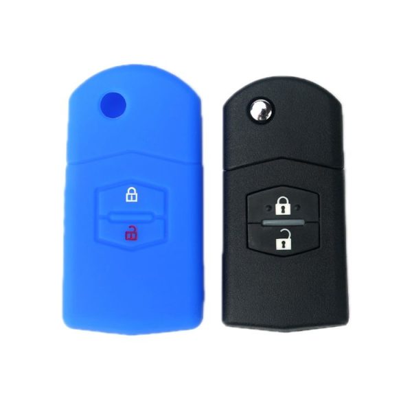 Mazda M6 / CX-5 2pcs Remote Control Folding 2 Button Silicone Case (Black) - Image 3