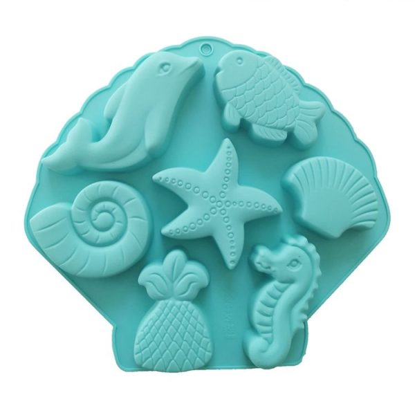 Marine Fish Series Shape Food Grade Silicone Cake Mold Plaster Painting Mold (Color Random Delivery) - Image 2
