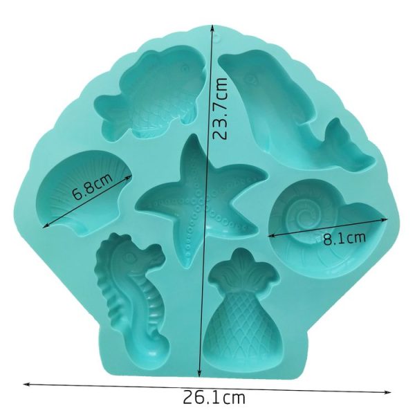 Marine Fish Series Shape Food Grade Silicone Cake Mold Plaster Painting Mold (Color Random Delivery) - Image 4