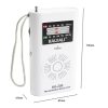 BAIJIALI KK-206 Mini Portable Radio Retro Pointer Multifunctional FM / AM Radio (White) - Image 2