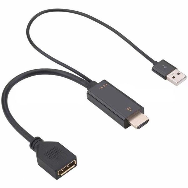 H146 25cm 4K 60Hz HDMI To DP Adapter With Power Supply HD Converter - Image 2