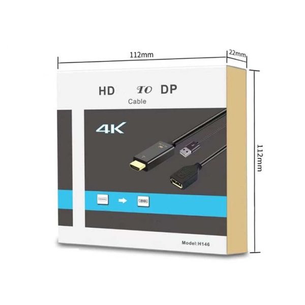 H146 25cm 4K 60Hz HDMI To DP Adapter With Power Supply HD Converter - Image 3