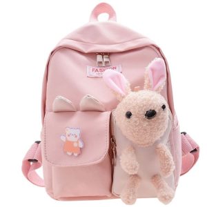 Cartoon Rabbit Early Education Children School Bag Casual Backpack (Pink)