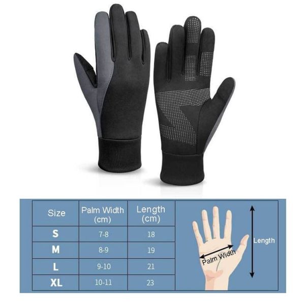 Touch Screen Anti-slip Waterproof Outdoor Sports Warm Cycling Gloves, Size: S (Black) - Image 6