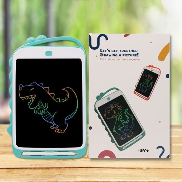 10 inch Cartoon Dinosaur LCD Writing Board Colorful Children Painting Board (Light Pink) - Image 7