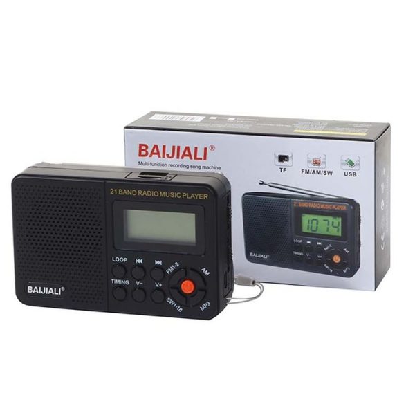 BAIJIALI BJL-166 Full Band Retro Radio Multifunctional Built-In Speaker Player (Black) - Image 2