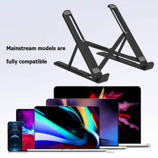 2 In 1 Laptop Mobile Phone Stand Heightening Cooling Stand (Black) - Image 4