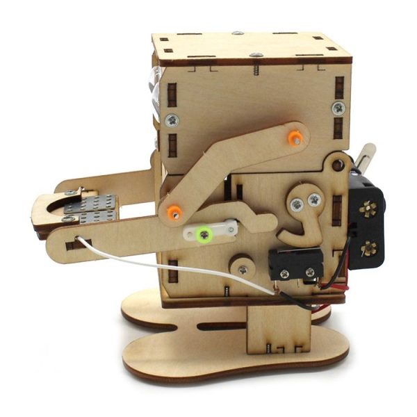 Robot Eating Coins Kids DIY Science Toy Educational Scientific Experiment Kit Wood Craft - Image 3