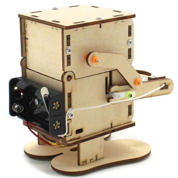 Robot Eating Coins Kids DIY Science Toy Educational Scientific Experiment Kit Wood Craft - Image 4