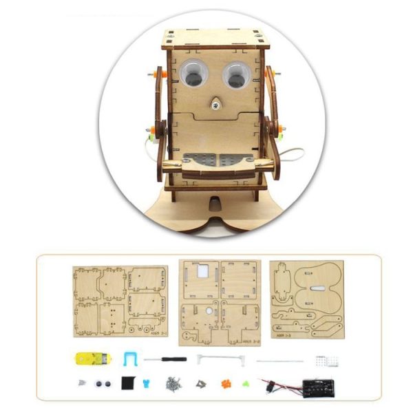 Robot Eating Coins Kids DIY Science Toy Educational Scientific Experiment Kit Wood Craft - Image 5