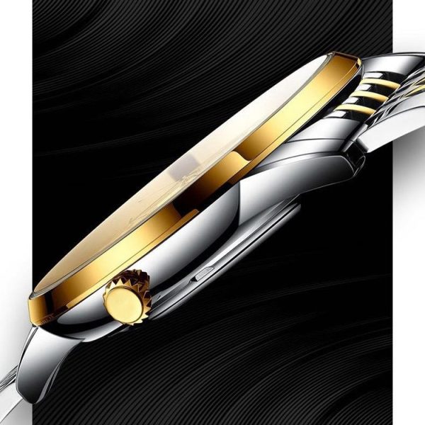 BINBOND B1117 30M Waterproof Earth Dial Butterfly Buckle Luminous Quartz Watch (White Steel-White) - Image 4