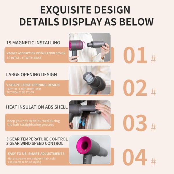 Dyson HD01 HD02 HD03 HD04 HD08 HD15 Hair Dryer Straight Nozzle Attachment Hair Styling Plate Clamp - Image 4