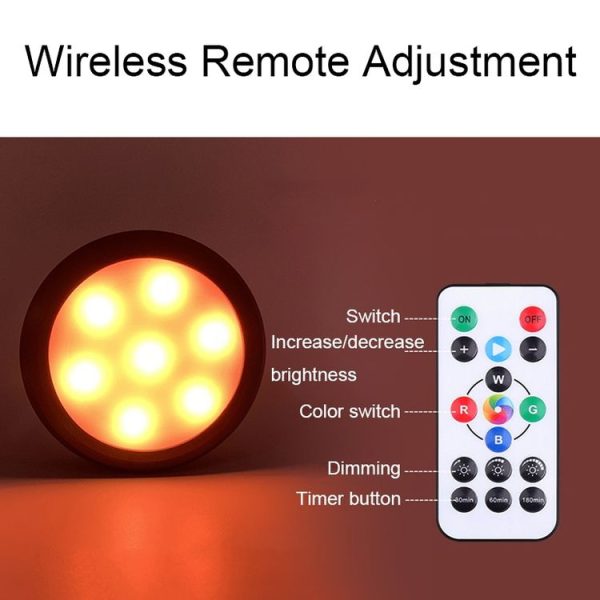 TL009-RGB Wireless Timer Dimming Night Lights Party RGB Atmosphere Lights with Remote Control (White) - Image 7
