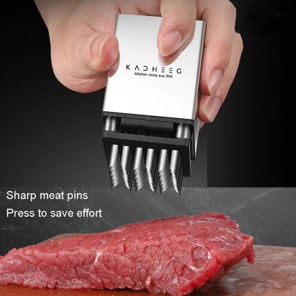 Kacheeg Stainless Steel Steak Tenderizer Double-sided Meat Looper, Style: Without Handle - Image 5