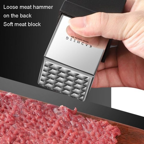 Kacheeg Stainless Steel Steak Tenderizer Double-sided Meat Looper, Style: Without Handle - Image 6