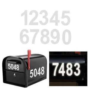 Night Reflective Mailbox Digital Number Waterproof Sticker, Size: 3 inches (White)
