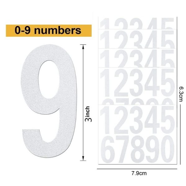 Night Reflective Mailbox Digital Number Waterproof Sticker, Size: 3 inches (White) - Image 2