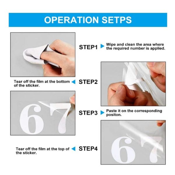 Night Reflective Mailbox Digital Number Waterproof Sticker, Size: 4 inches (White) - Image 4