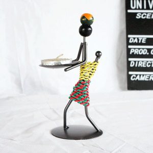 Retro Wrought Iron Man-shaped Candlestick Ornament Restaurant Table Decoration Props, Color: 20