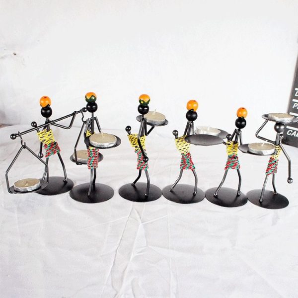 Retro Wrought Iron Man-shaped Candlestick Ornament Restaurant Table Decoration Props, Color: 22 - Image 2