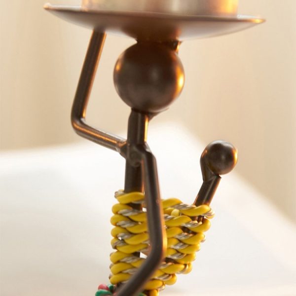 Retro Wrought Iron Man-shaped Candlestick Ornament Restaurant Table Decoration Props, Color: 22 - Image 3