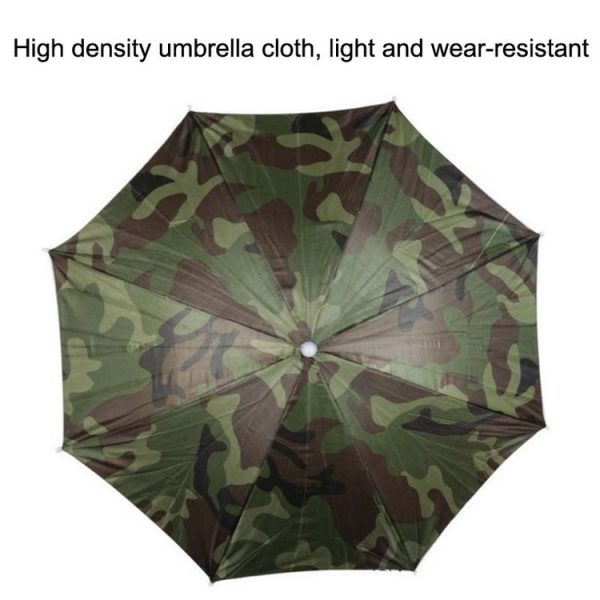 JJ11217 Headband Fishing Umbrella Headband 30CM Camouflage Silver Rubber Hat Umbrella (Camouflage) - Image 4