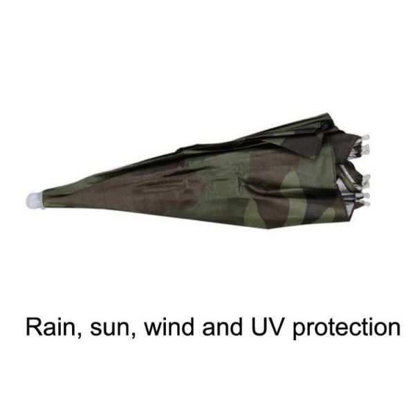 JJ11217 Headband Fishing Umbrella Headband 30CM Camouflage Silver Rubber Hat Umbrella (Camouflage) - Image 5