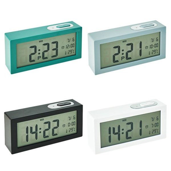 8890H Multifunctional Photosensitive Bedside Small Alarm Clock LCD Screen Digital Clock (Black) - Image 2