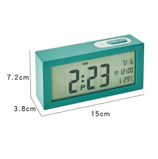 8890H Multifunctional Photosensitive Bedside Small Alarm Clock LCD Screen Digital Clock (Black) - Image 3