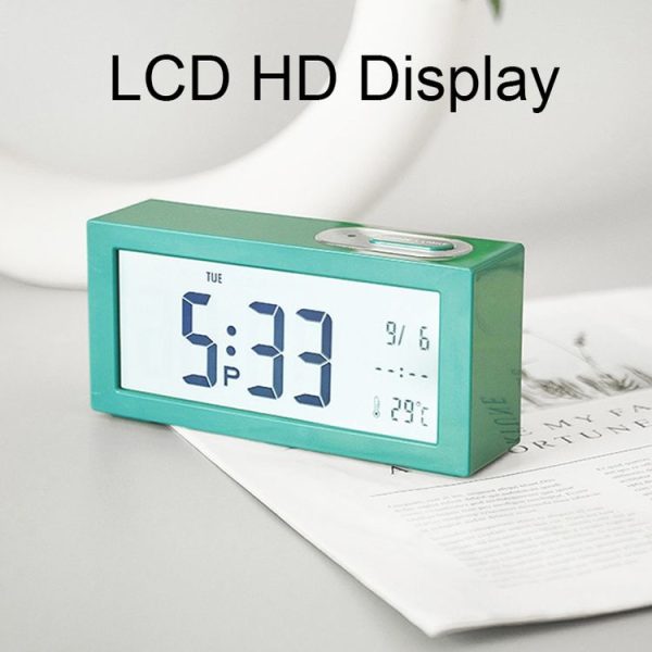 8890H Multifunctional Photosensitive Bedside Small Alarm Clock LCD Screen Digital Clock (Black) - Image 5
