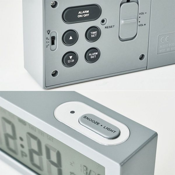 8890H Multifunctional Photosensitive Bedside Small Alarm Clock LCD Screen Digital Clock (Black) - Image 6