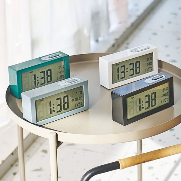 8890H Multifunctional Photosensitive Bedside Small Alarm Clock LCD Screen Digital Clock (Black) - Image 7