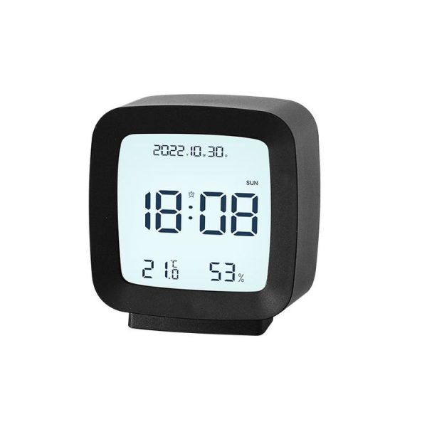 2286 Mini Multifunctional Calendar Alarm Clock Bedside Temperature and Humidity Clock (Black)