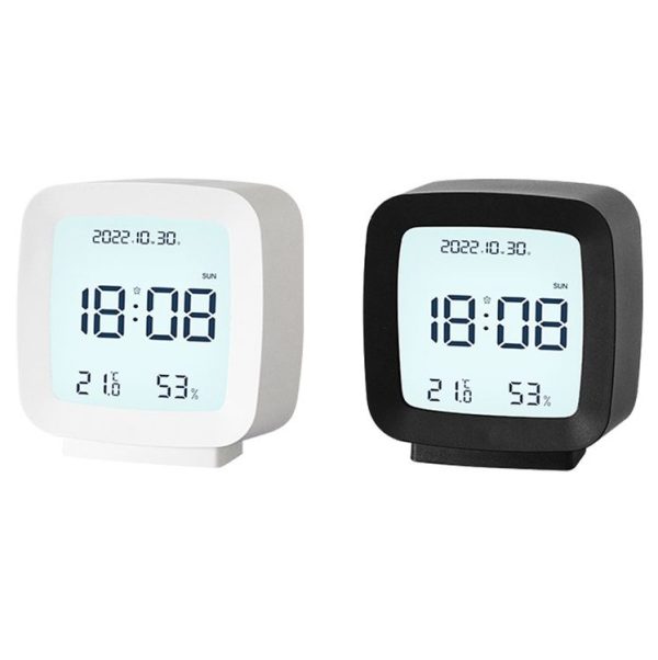 2286 Mini Multifunctional Calendar Alarm Clock Bedside Temperature and Humidity Clock (Black) - Image 2