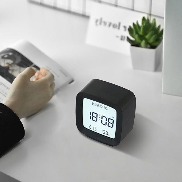 2286 Mini Multifunctional Calendar Alarm Clock Bedside Temperature and Humidity Clock (Black) - Image 7